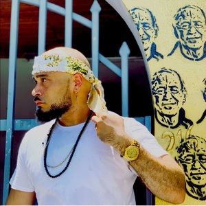 White and gold sequence stylish headband